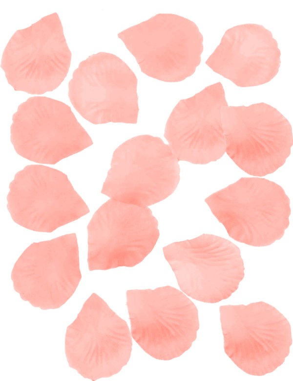 100 petales de rose tissu saumon 5 cm 325943