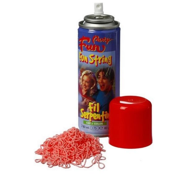 aerosol a fil serpentin rouge bombe de fil spaghetti de 83 ml